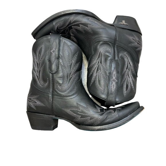 LANE WOMEN'S LEXINGTON WESTERN BOOTIES - SNIP TOE Black leather 8.5 - Picture 6 of 12